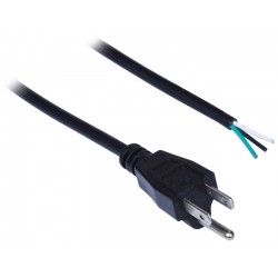 18 AWG NEMA 5-15P to Unterminated ROJ Power Cord, High Temperature