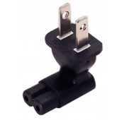 NEMA 1-15P to IEC 320 C7 Down Angled Power Plug Adapter