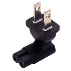 NEMA 1-15P to IEC 320 C7 Down Angled Power Plug Adapter