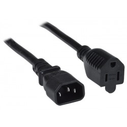 16 AWG Power Cord, IEC 320 C14 to NEMA 5-15R