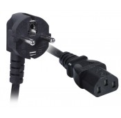 17 AWG European 3-Conductor Power Cord, Down Angled CEE 7/7 to Straight IEC 320 C13