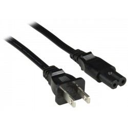 18 AWG 2-Slot Non-Polarized Laptop Power Cord, NEMA 1-15P to IEC 320 C7