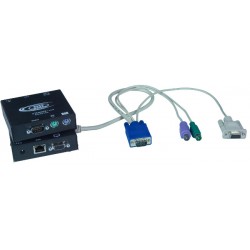 VGA PS2 KVM + RS232 Extender via CAT5 Cable, 600'