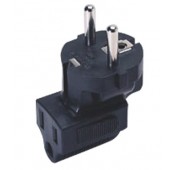 Schuko CEE 7/7 to NEMA 5-15R Down Angled Power Plug Adapter