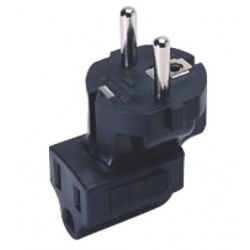 Schuko CEE 7/7 to NEMA 5-15R Down Angled Power Plug Adapter