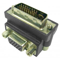 Up Angled DVI-I Male to VGA Female Adapter Up Angled DVI-I Male to VGA Female Adapter