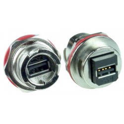 USB Connectors USB 2.0 Type A IP67 PNL RCP w/PCB DieCst, Pack of 2 17-210151 -