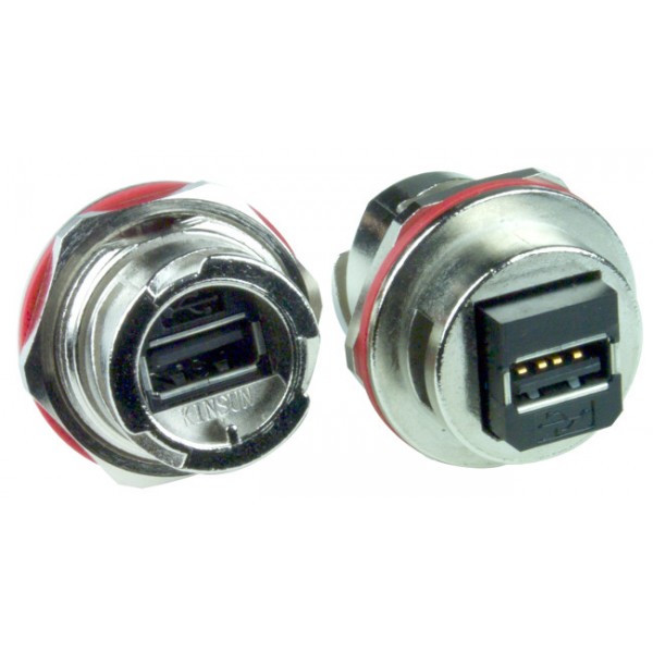 USB Waterproof Connector Metal IP67 Front Panel Coupler