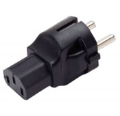 Schuko CEE 7/7 to IEC 320 C13 Power Plug Adapter