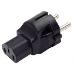 Schuko CEE 7/7 to IEC 320 C13 Power Plug Adapter