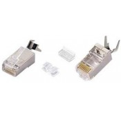CAT6 Shielded Solid RJ45 Plug with Cable Clip for 24-26 AWG Cable