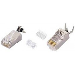 CAT6 Shielded Solid RJ45 Plug with Cable Clip for 24-26 AWG Cable