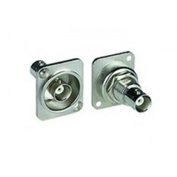 BNC Isolated Bulkhead Panel Mount Jack, D-Series Housing, Nickel