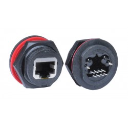 IP67 Waterproof RJ45 Female to M12 Female Connector CAT 5E CAT 6