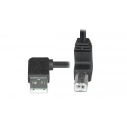 USB 2.0 Left Angle Type A to Up Angle Type B Cables