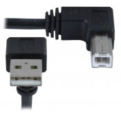 USB 2.0 Down Angle Type A to Right Angle Type B Cables