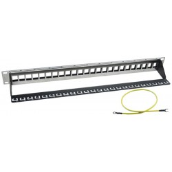 Keystone Blank Patch Panel, 24-Port, 1RU, Shielded