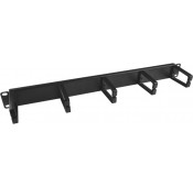 1RU Horizontal Cable Management Panel with 5 Plastic D-Rings