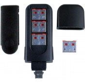 USB Type A Port Blocker – 4 Locks and 1 Key, Red