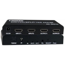 4K 18Gbps HDMI Switch with Built-In Splitter, 2-Port