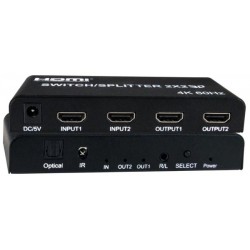 1080p HDMI to 2 Female 1 In 2 TV Out Splitter Amplifier Repeater Switcher  Box