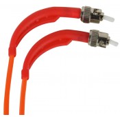 Right Angle ST-ST Duplex Multimode Fiber Optic Patch Cables, 62.5-Micron