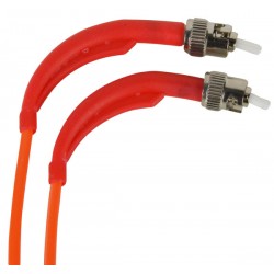 Right Angle ST-ST Duplex Multimode Fiber Optic Patch Cables, 62.5-Micron