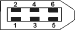 Mating face of 6 pin male firewire