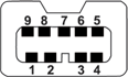 Mating face of 9 pin male firewire
