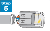 Insert the plug into a ratcheting crimp tool.