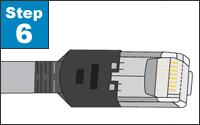 Slide the Strain Relief Boot onto the plug, until it grabs the small teeth on the plug body.