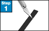 Carefully strip the jacketing from the cable to one inch.