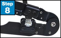 Insert the plug into a crimp tool.